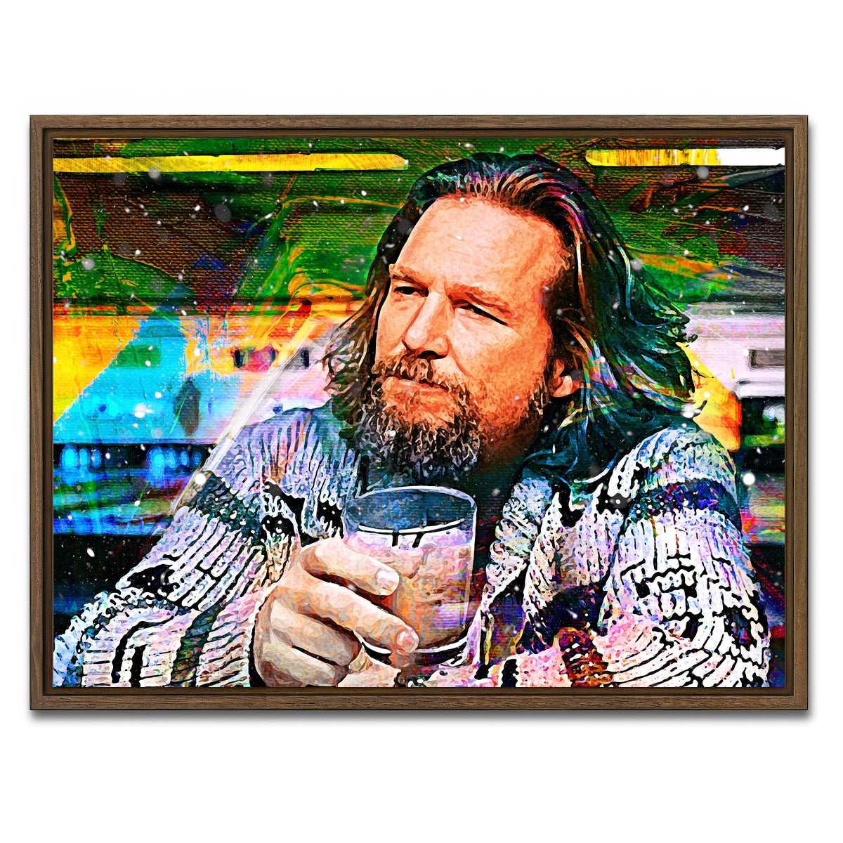 AUTO-MOCKUP WHITE | The Dude Contemporary | 1 Piece | Walnut Framed Canvas | group=4x3