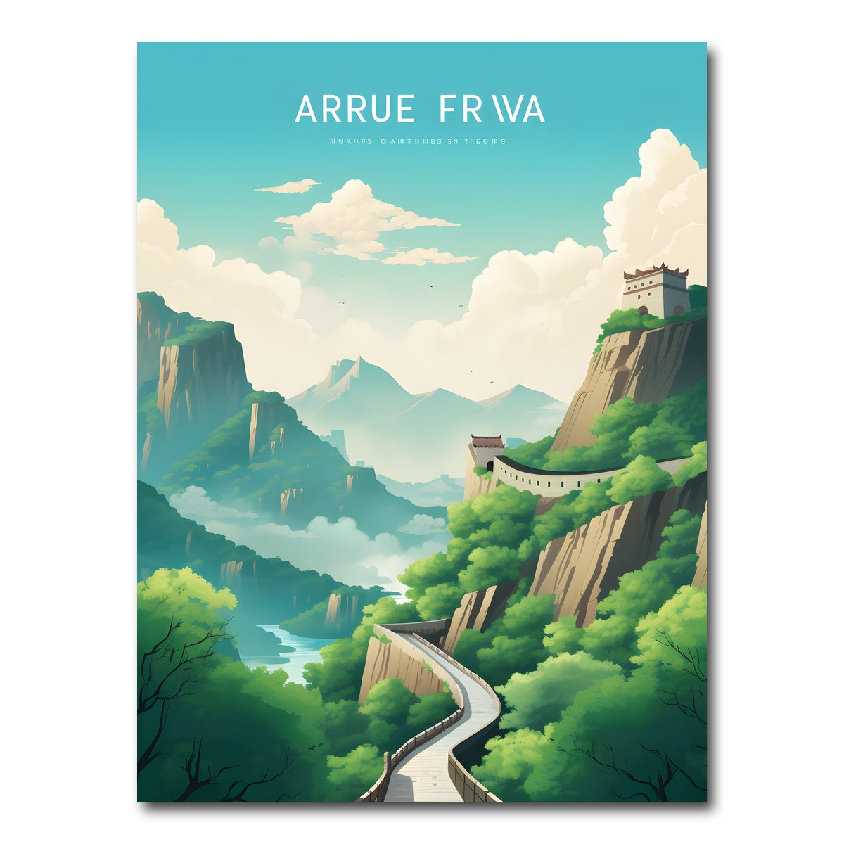 AUTO-MOCKUP WHITE | The Great Wall of China | 1 Piece | Gallery Wrap Canvas | group=3x4