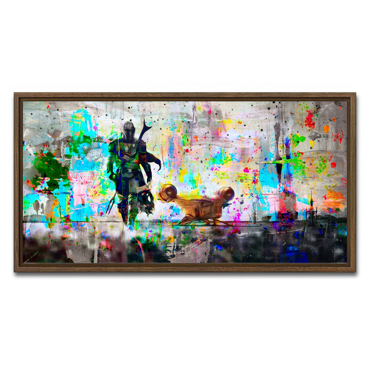 AUTO-MOCKUP WHITE | The Mandalorian | 1 Piece | Walnut Framed Canvas | group=2x1