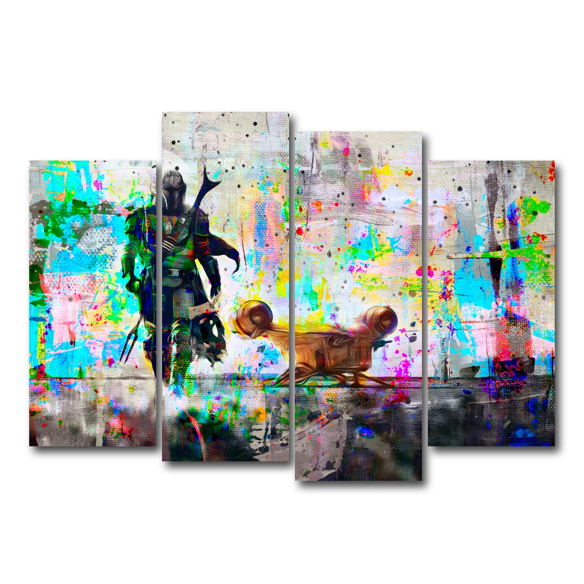 AUTO-MOCKUP WHITE | The Mandalorian | 4 Piece | Gallery Wrap Canvas | group=4_normal