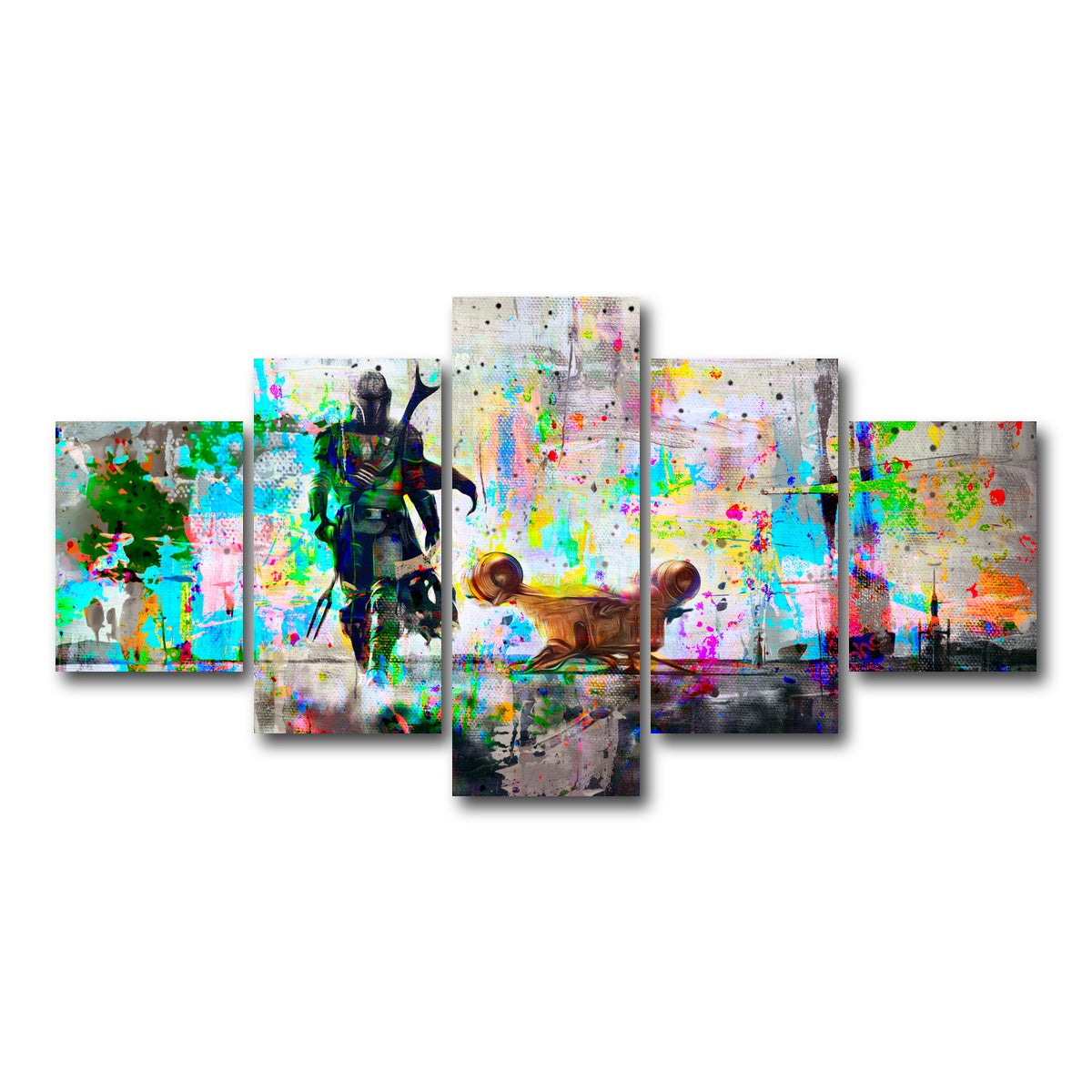 AUTO-MOCKUP WHITE | The Mandalorian | 5 Piece | Gallery Wrap Canvas | group=5_short