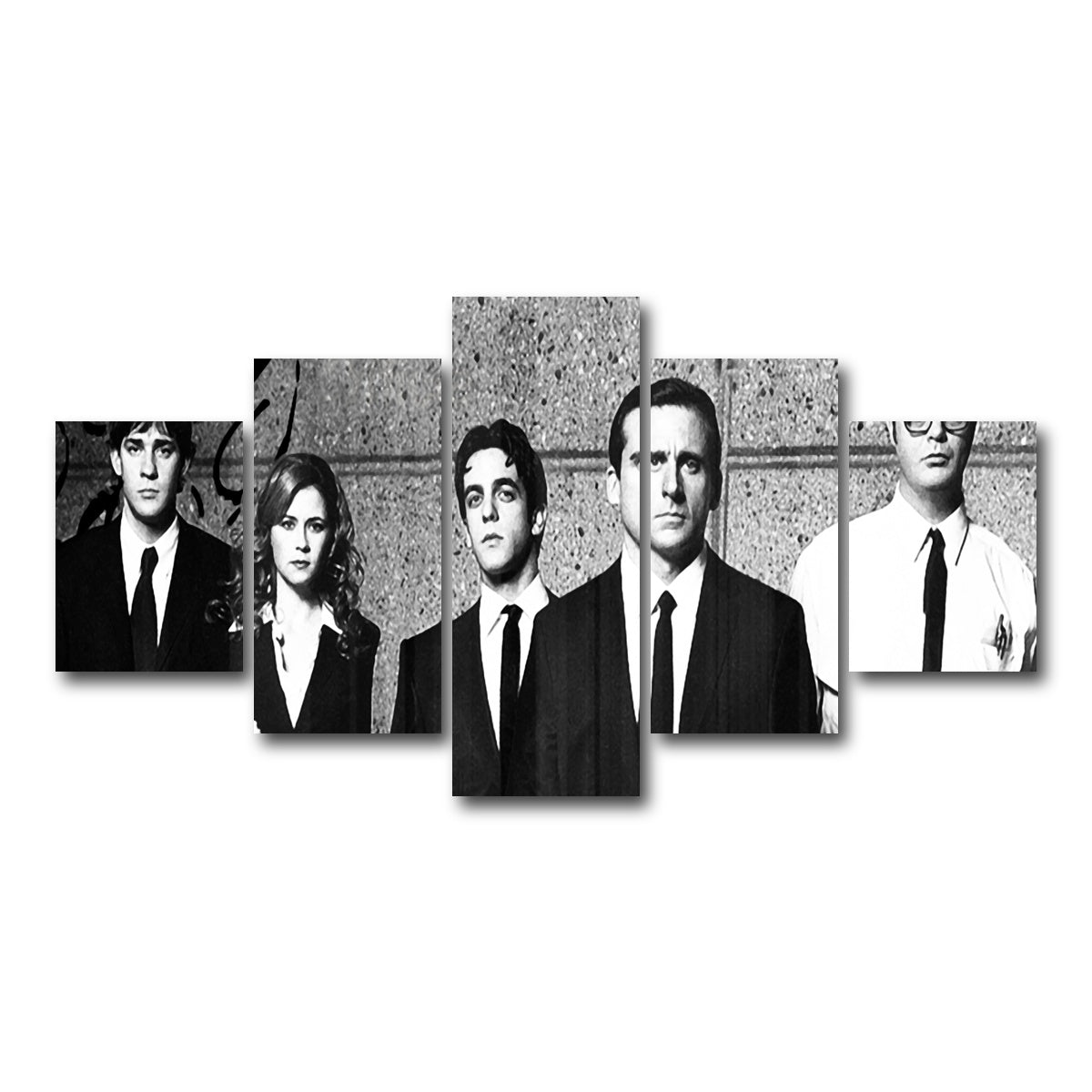 AUTO-MOCKUP WHITE | The Office Grayscale | 5 Piece | Gallery Wrap Canvas | group=5_short