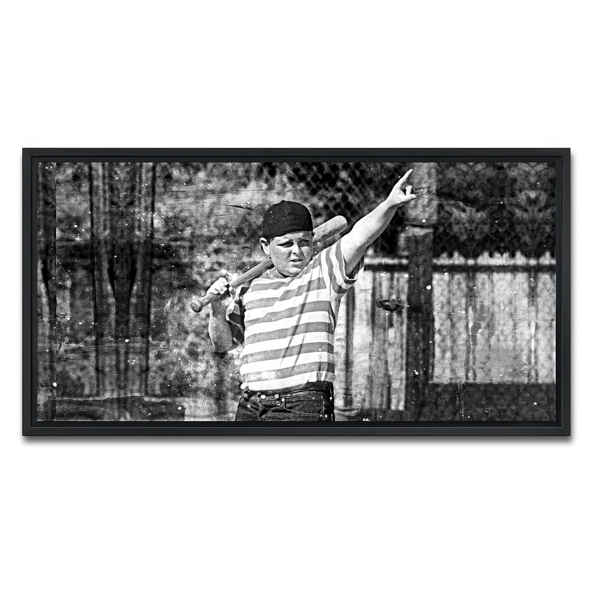AUTO-MOCKUP WHITE | The Sandlot Grayscale | 1 Piece | Black Framed Canvas | group=2x1