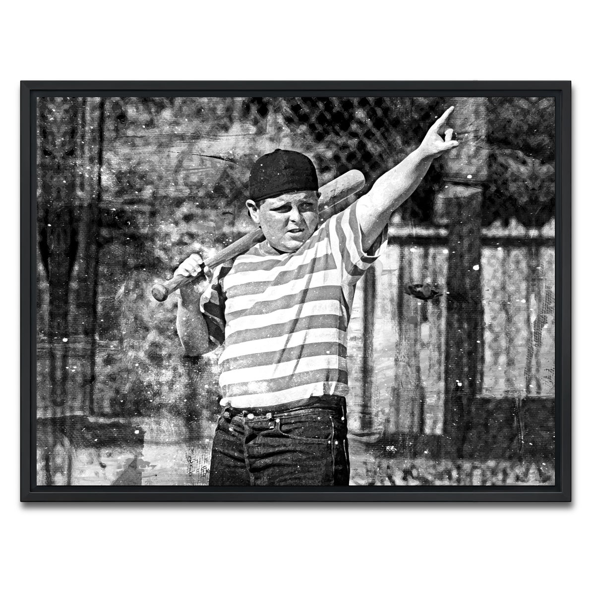 AUTO-MOCKUP WHITE | The Sandlot Grayscale | 1 Piece | Black Framed Canvas | group=4x3