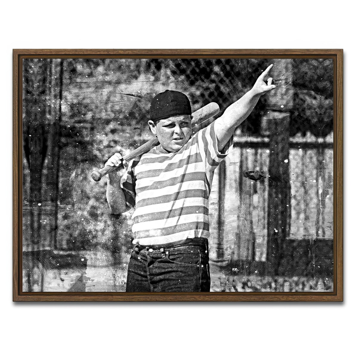 AUTO-MOCKUP WHITE | The Sandlot Grayscale | 1 Piece | Walnut Framed Canvas | group=4x3