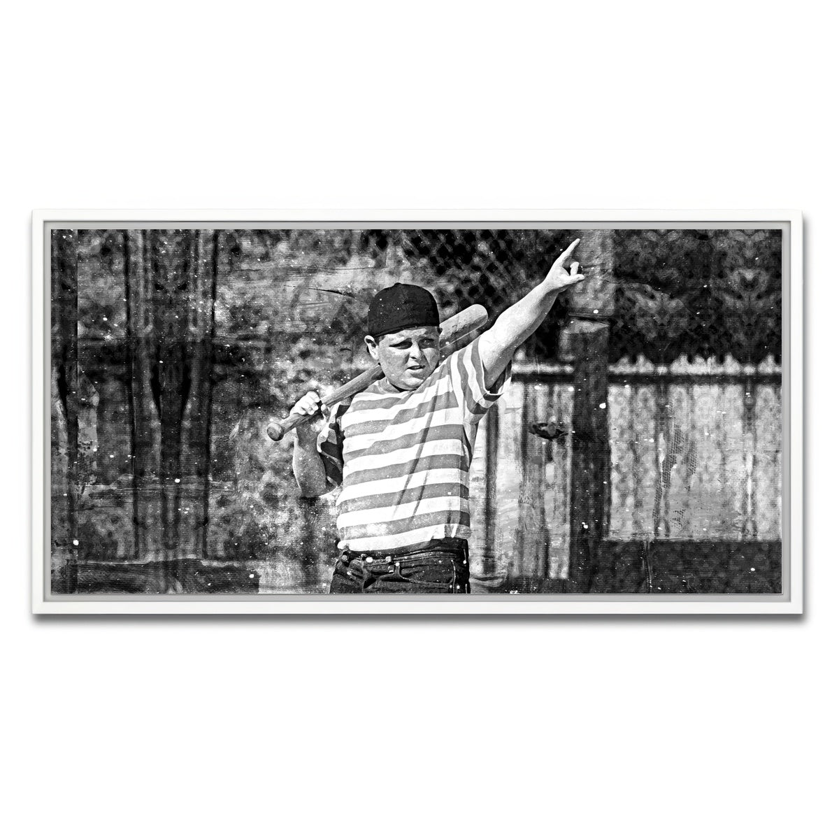 AUTO-MOCKUP WHITE | The Sandlot Grayscale | 1 Piece | White Framed Canvas | group=2x1