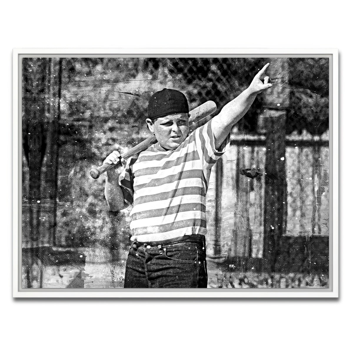 AUTO-MOCKUP WHITE | The Sandlot Grayscale | 1 Piece | White Framed Canvas | group=4x3