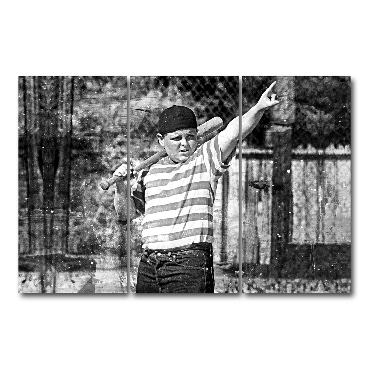 AUTO-MOCKUP WHITE | The Sandlot Grayscale | 3 Piece | Gallery Wrap Canvas | group=12x24