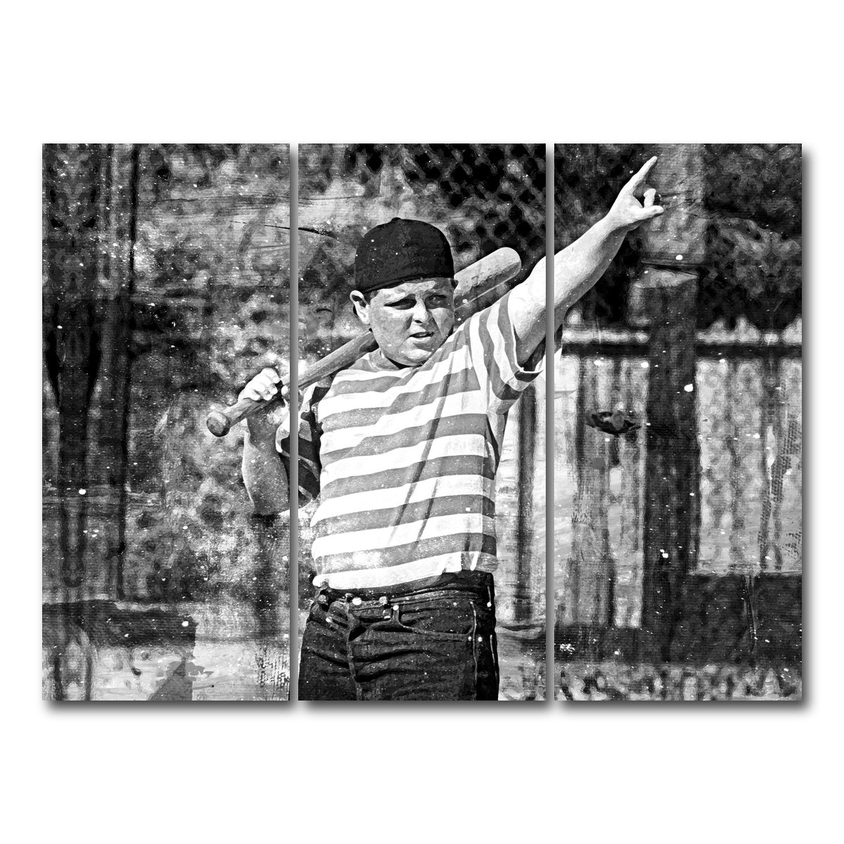 AUTO-MOCKUP WHITE | The Sandlot Grayscale | 3 Piece | Gallery Wrap Canvas | group=8x18