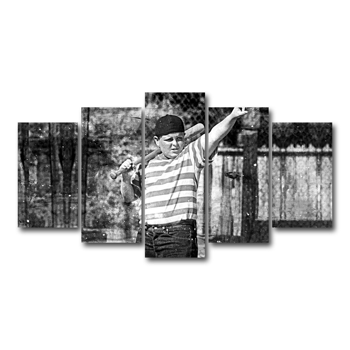 AUTO-MOCKUP WHITE | The Sandlot Grayscale | 5 Piece | Gallery Wrap Canvas | group=5_normal
