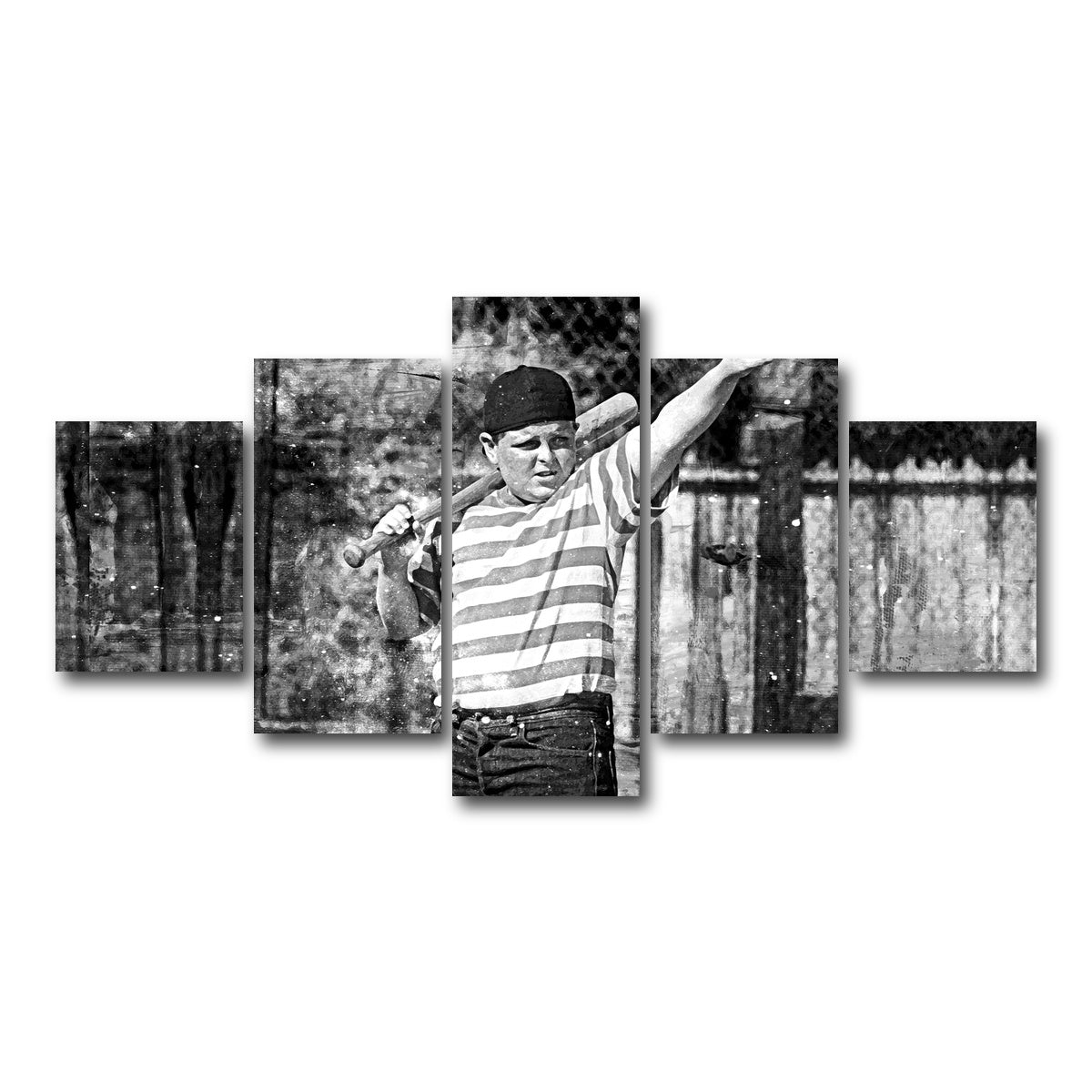 AUTO-MOCKUP WHITE | The Sandlot Grayscale | 5 Piece | Gallery Wrap Canvas | group=5_short