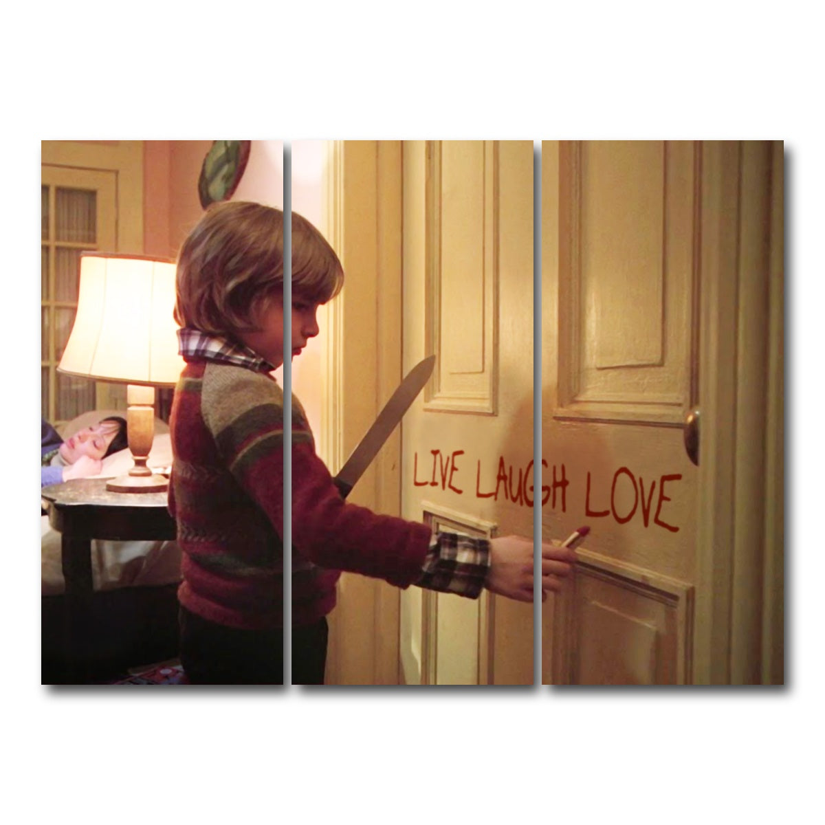 AUTO-MOCKUP WHITE | The Shining - Live Laugh Love | 3 Piece | Gallery Wrap Canvas | group=8x18