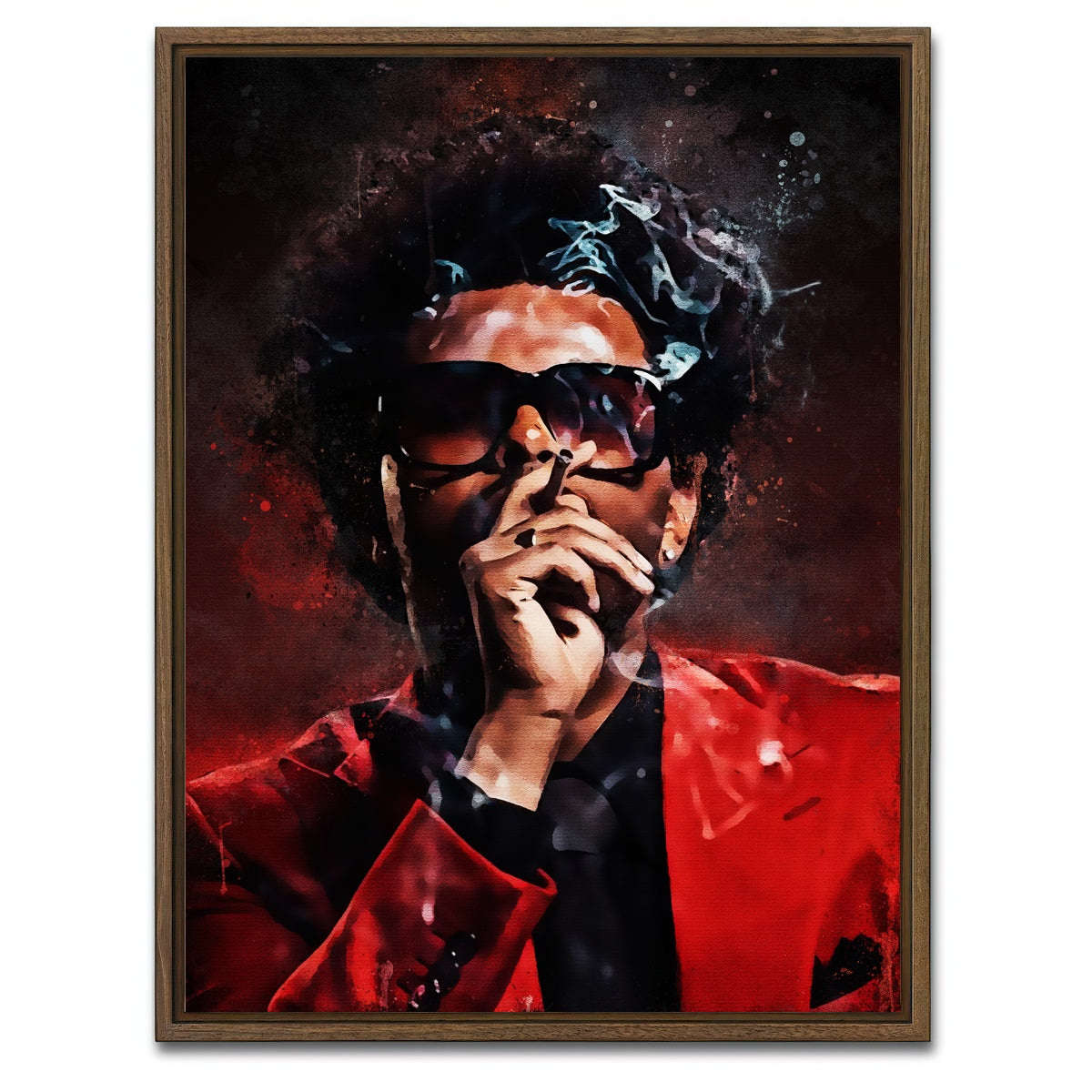 AUTO-MOCKUP WHITE | The Weeknd | 1 Piece | Walnut Framed Canvas | group=3x4