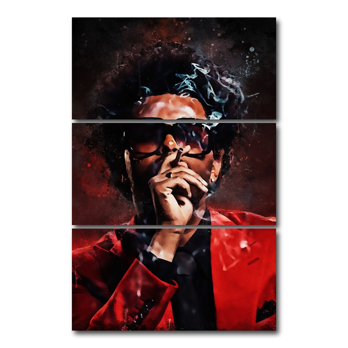 AUTO-MOCKUP WHITE | The Weeknd | 3 Piece | Gallery Wrap Canvas | group=12x24_stacked