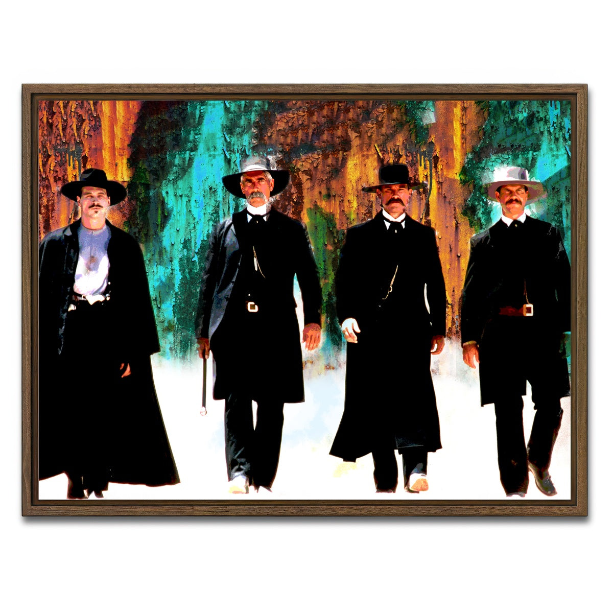 AUTO-MOCKUP WHITE | Tombstone Modern | 1 Piece | Walnut Framed Canvas | group=4x3