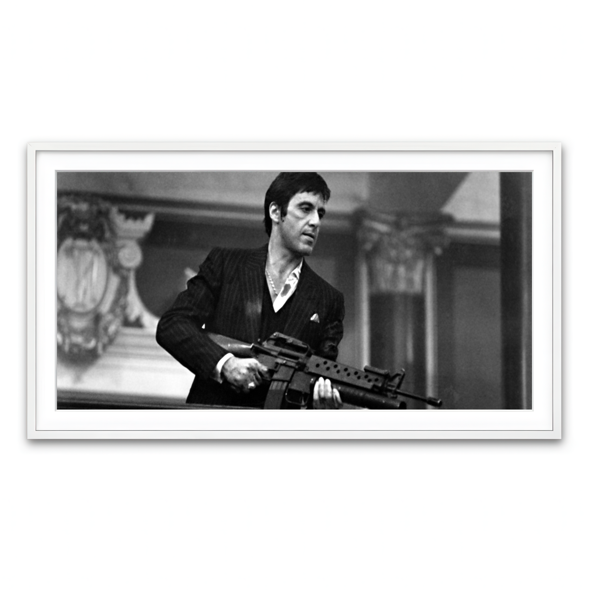 Framed Print 2x1 White