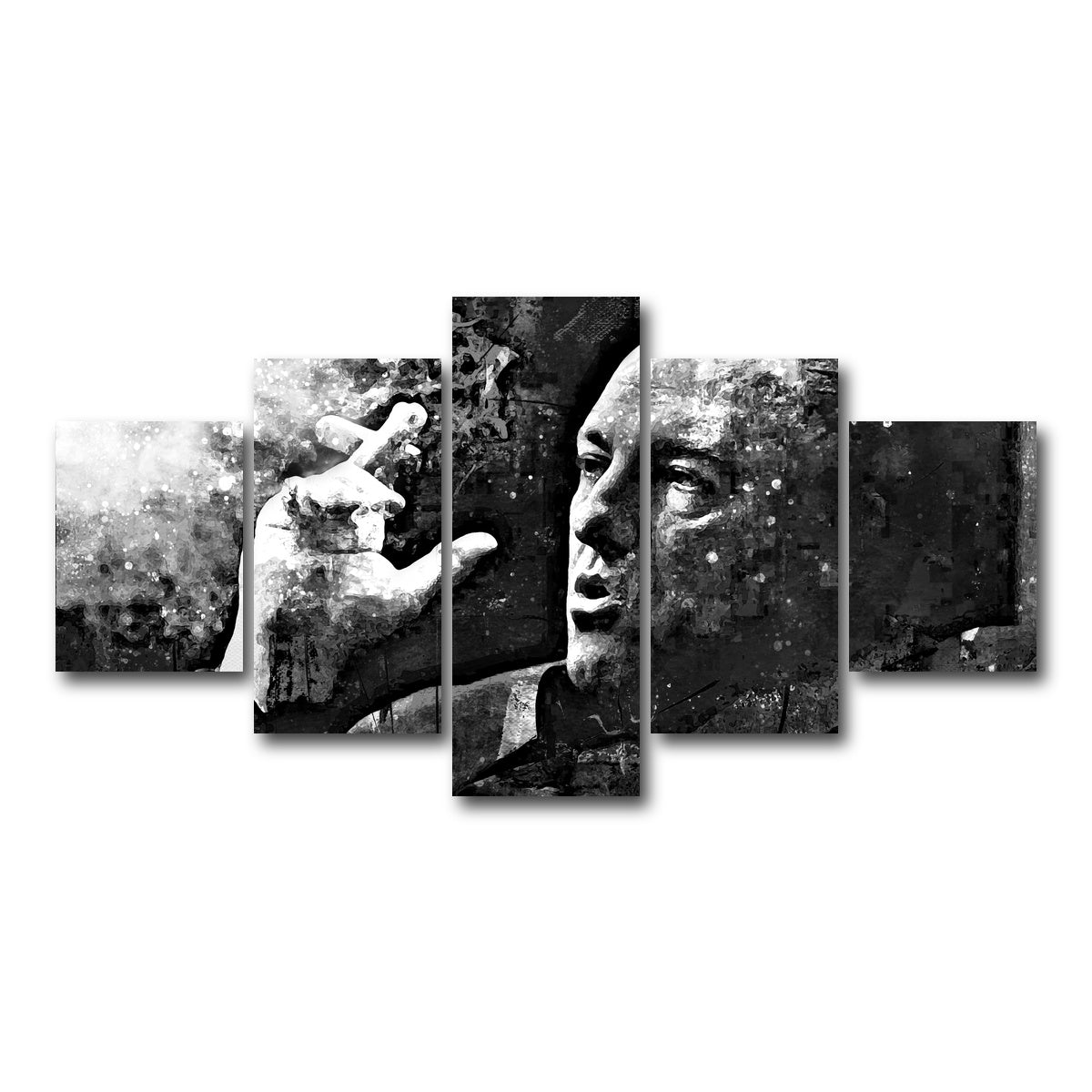 AUTO-MOCKUP WHITE | Tony Soprano Grayscale | 5 Piece | Gallery Wrap Canvas | group=5_short
