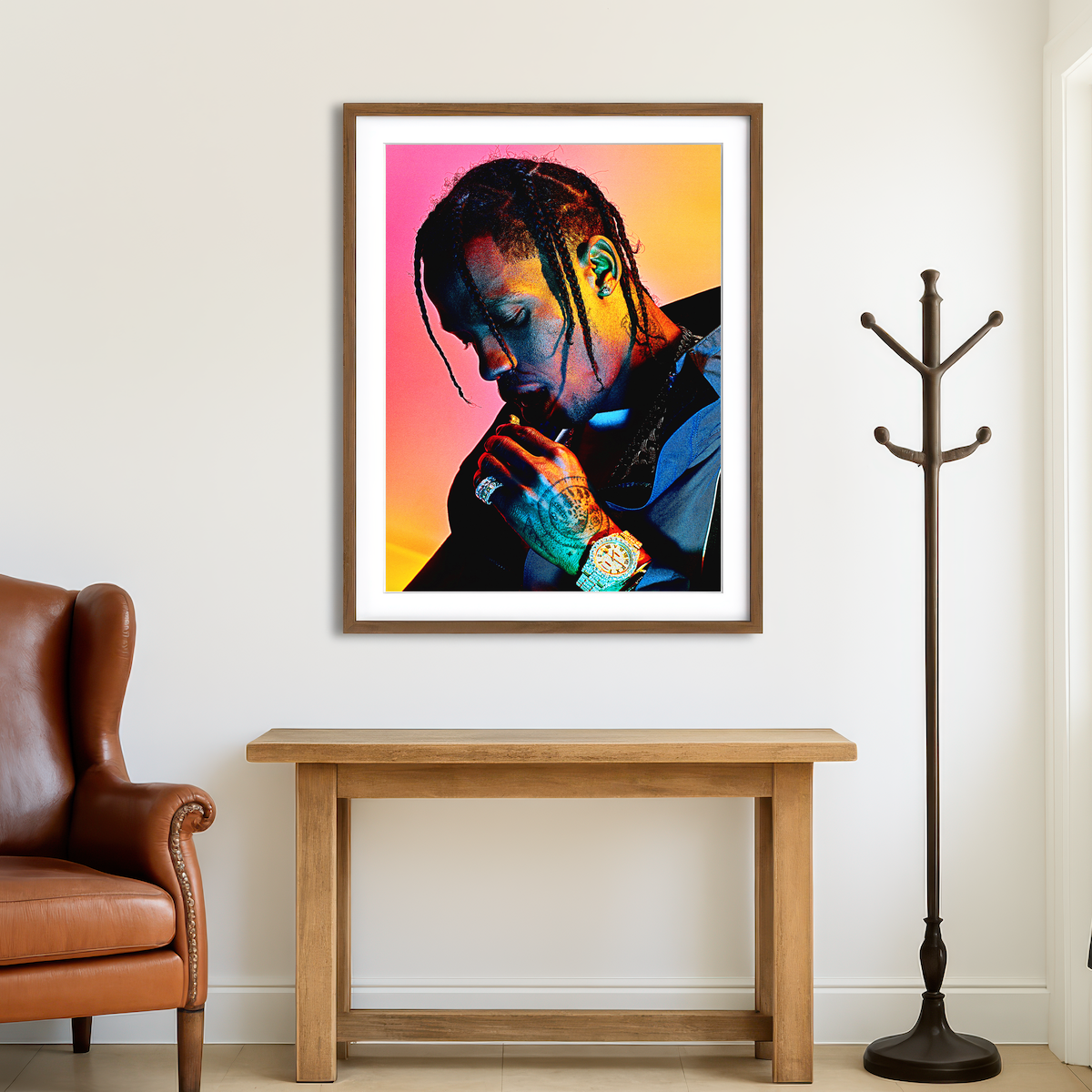 AUTO-MOCKUP ROOM | Travis Scott Blush Wall Art