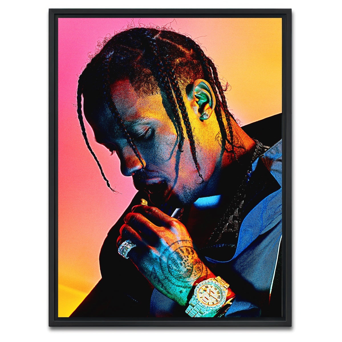 AUTO-MOCKUP WHITE | Travis Scott Blush | 1 Piece | Black Framed Canvas | group=3x4