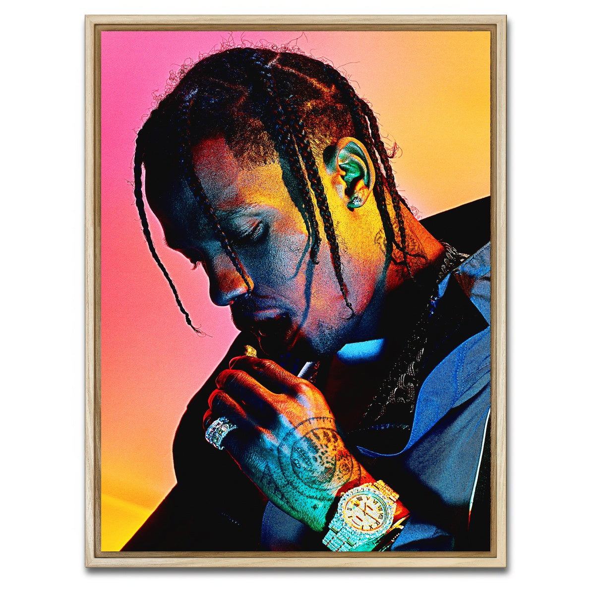 AUTO-MOCKUP WHITE | Travis Scott Blush | 1 Piece | Natural Framed Canvas | group=3x4