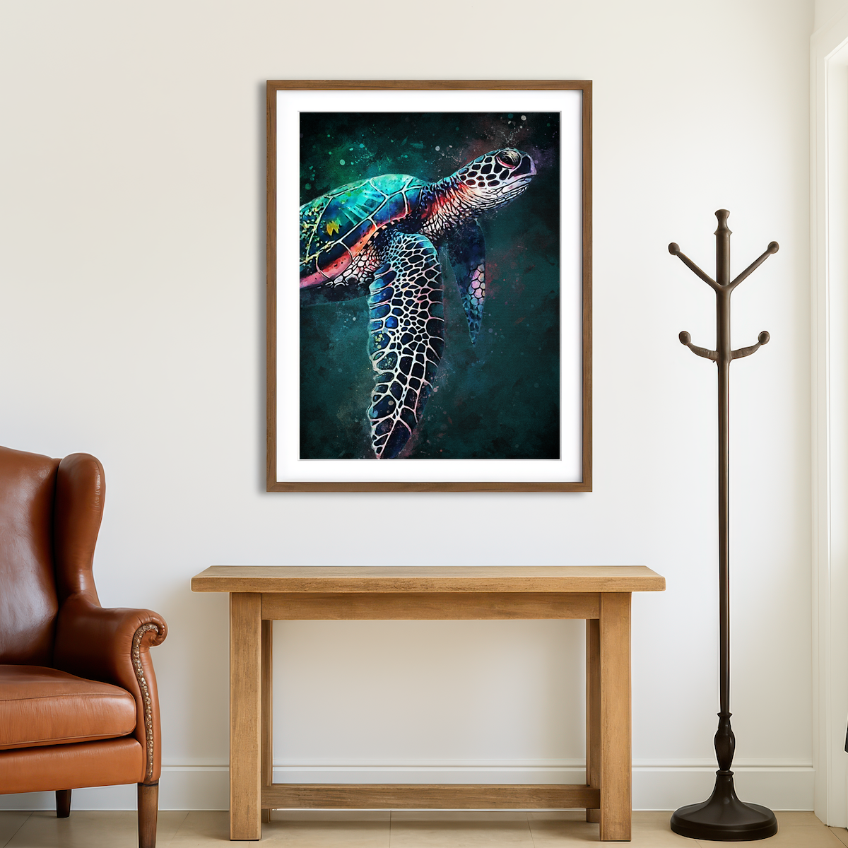 AUTO-MOCKUP ROOM | Turtle Abstract Wall Art