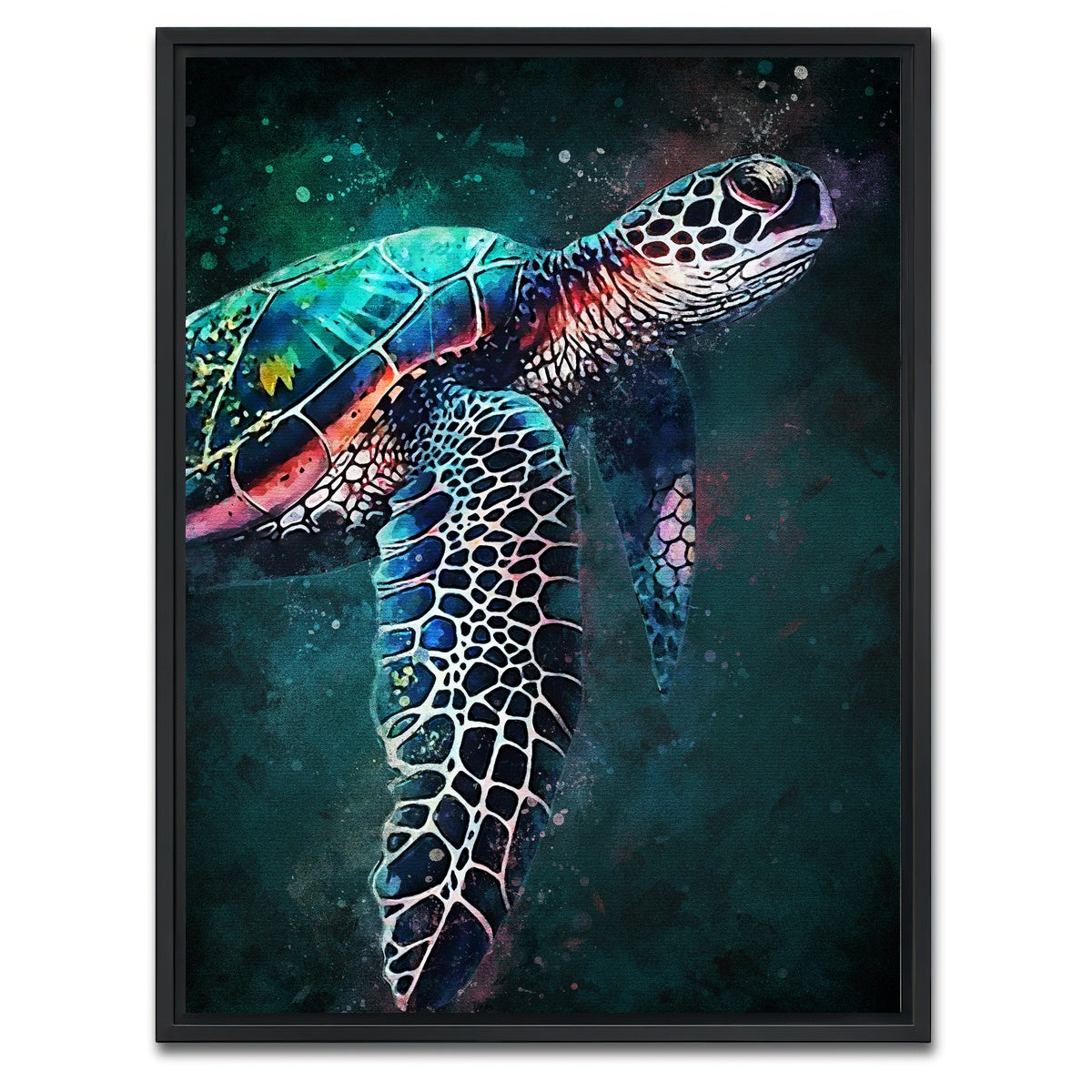 AUTO-MOCKUP WHITE | Turtle Abstract | 1 Piece | Black Framed Canvas | group=3x4