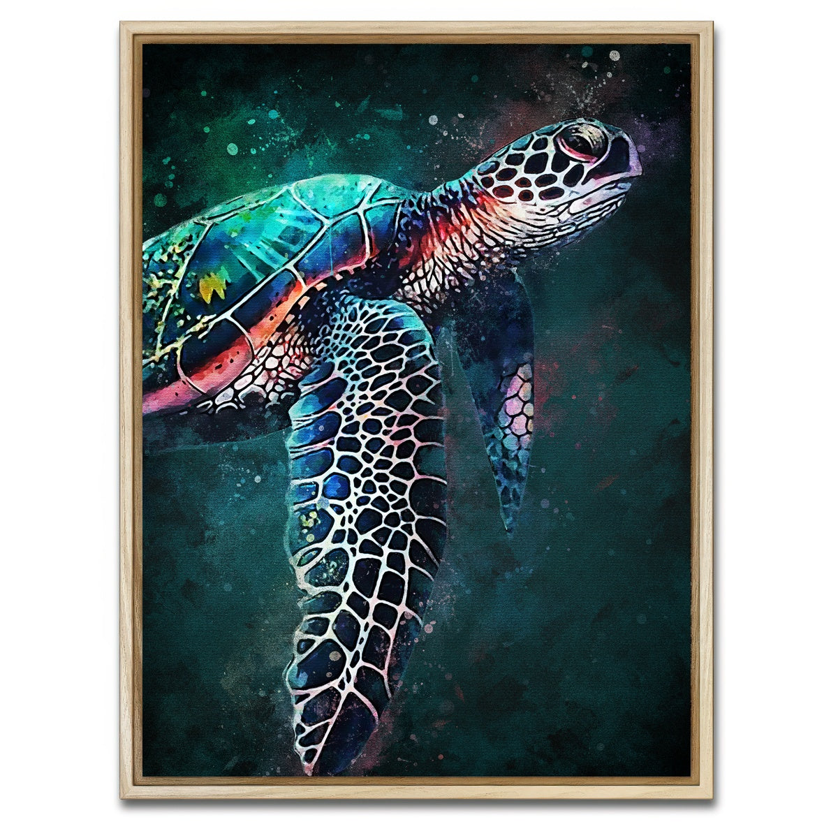AUTO-MOCKUP WHITE | Turtle Abstract | 1 Piece | Natural Framed Canvas | group=3x4