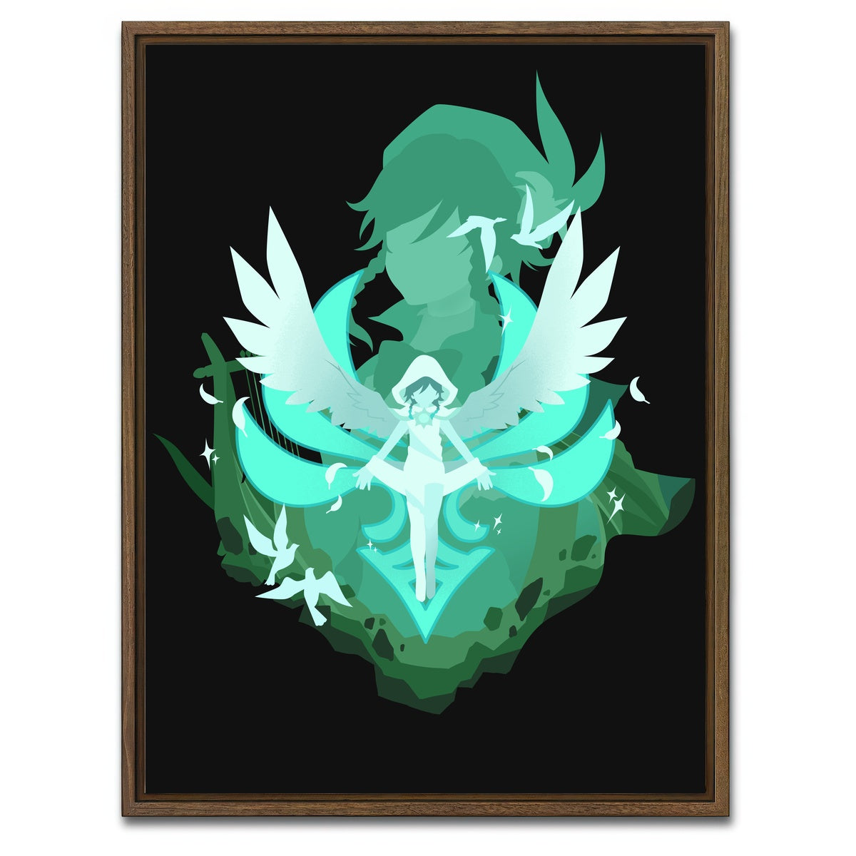 AUTO-MOCKUP WHITE | Venti2 | 1 Piece | Walnut Framed Canvas | group=3x4