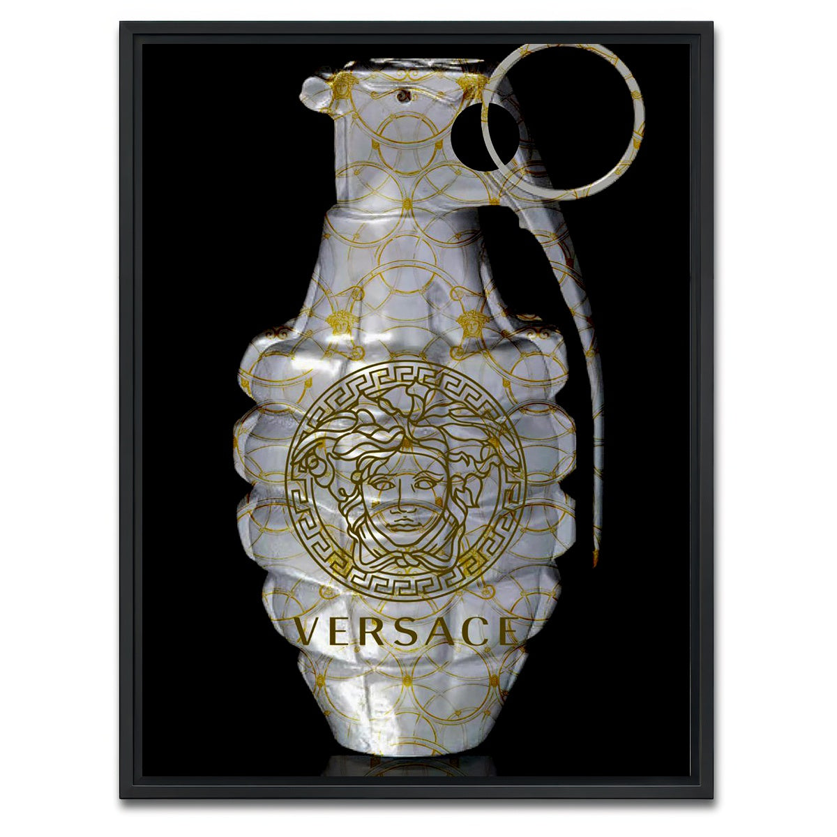 AUTO-MOCKUP WHITE | Versace Grenade | 1 Piece | Black Framed Canvas | group=3x4