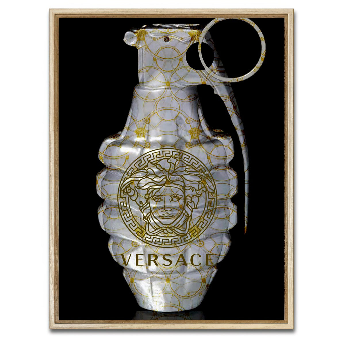 AUTO-MOCKUP WHITE | Versace Grenade | 1 Piece | Natural Framed Canvas | group=3x4