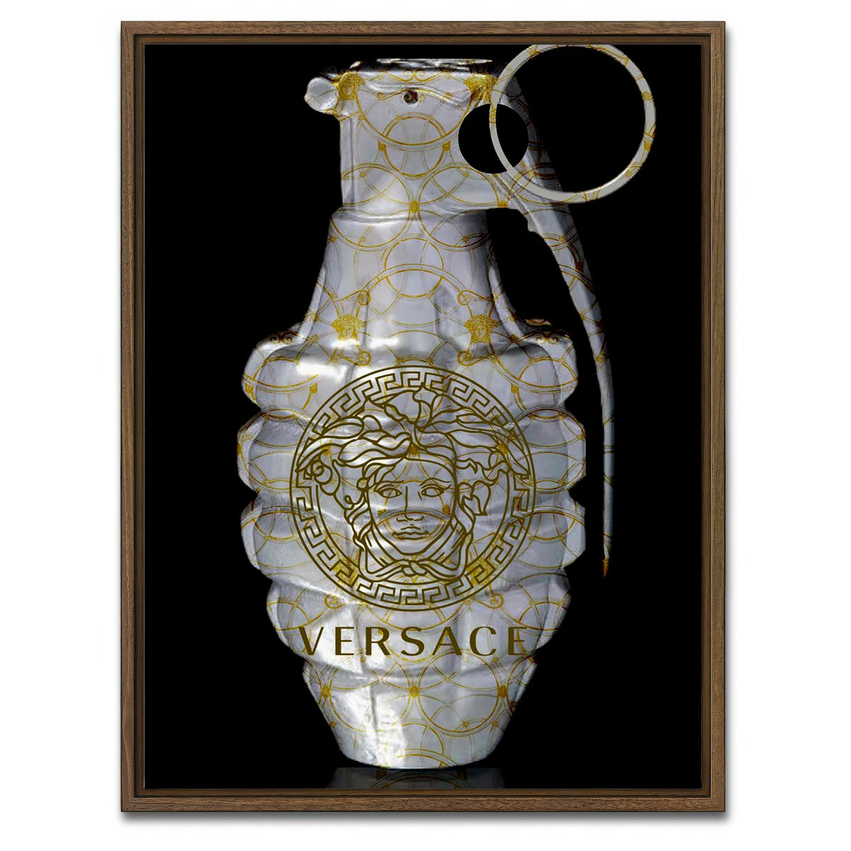 AUTO-MOCKUP WHITE | Versace Grenade | 1 Piece | Walnut Framed Canvas | group=3x4