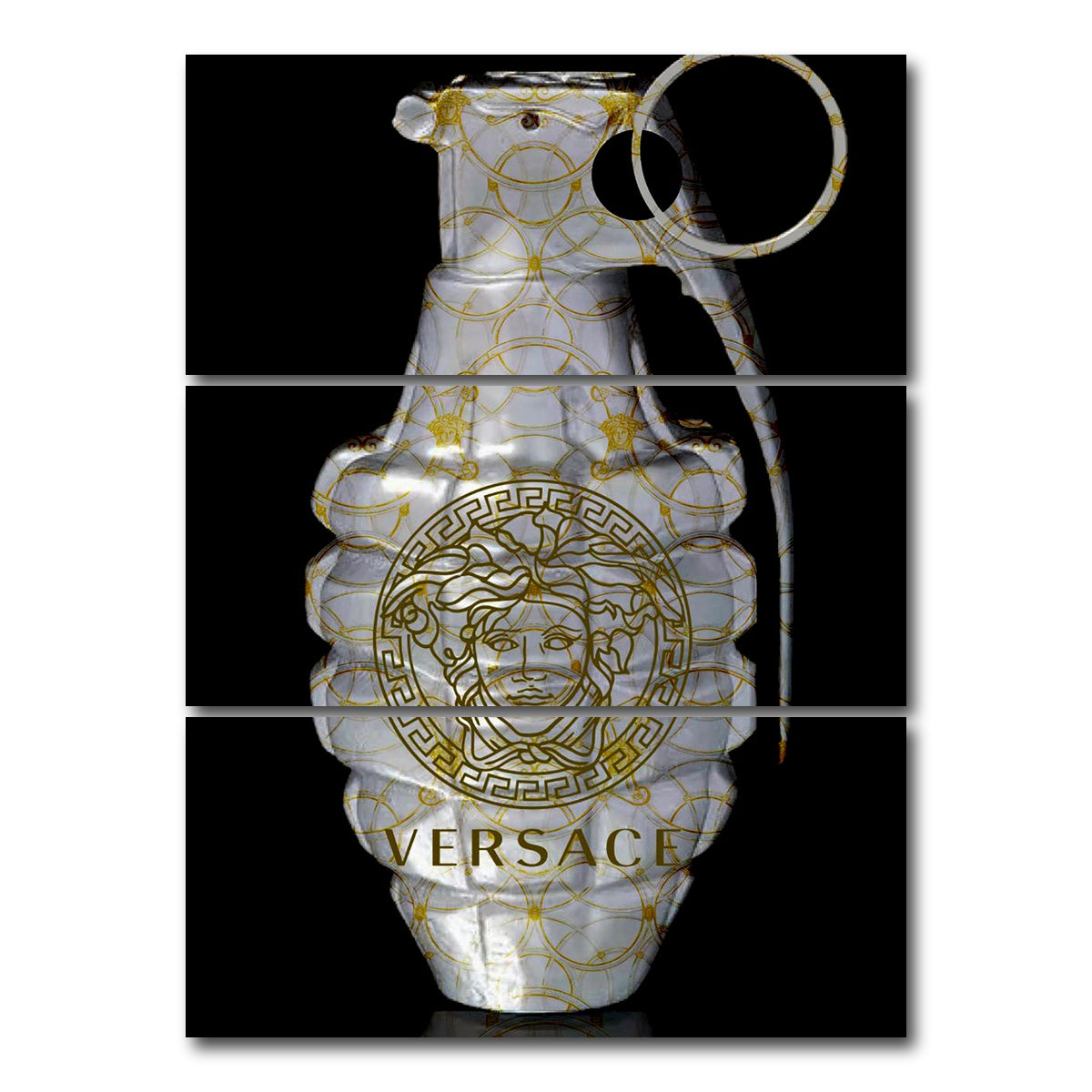 AUTO-MOCKUP WHITE | Versace Grenade | 3 Piece | Gallery Wrap Canvas | group=8x18_stacked