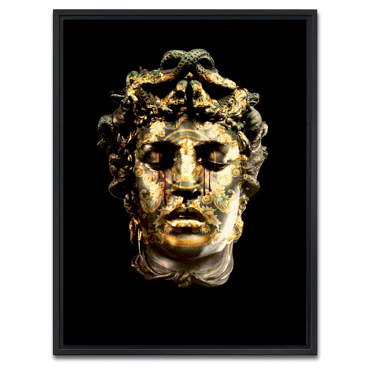 AUTO-MOCKUP WHITE | Versace Tears | 1 Piece | Black Framed Canvas | group=3x4