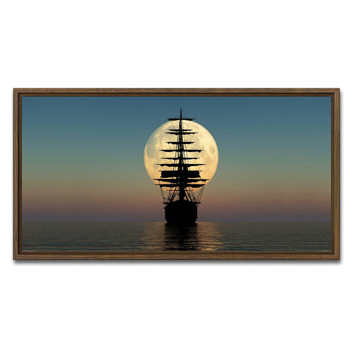 AUTO-MOCKUP WHITE | Vintage Ship | 1 Piece | Walnut Framed Canvas | group=2x1