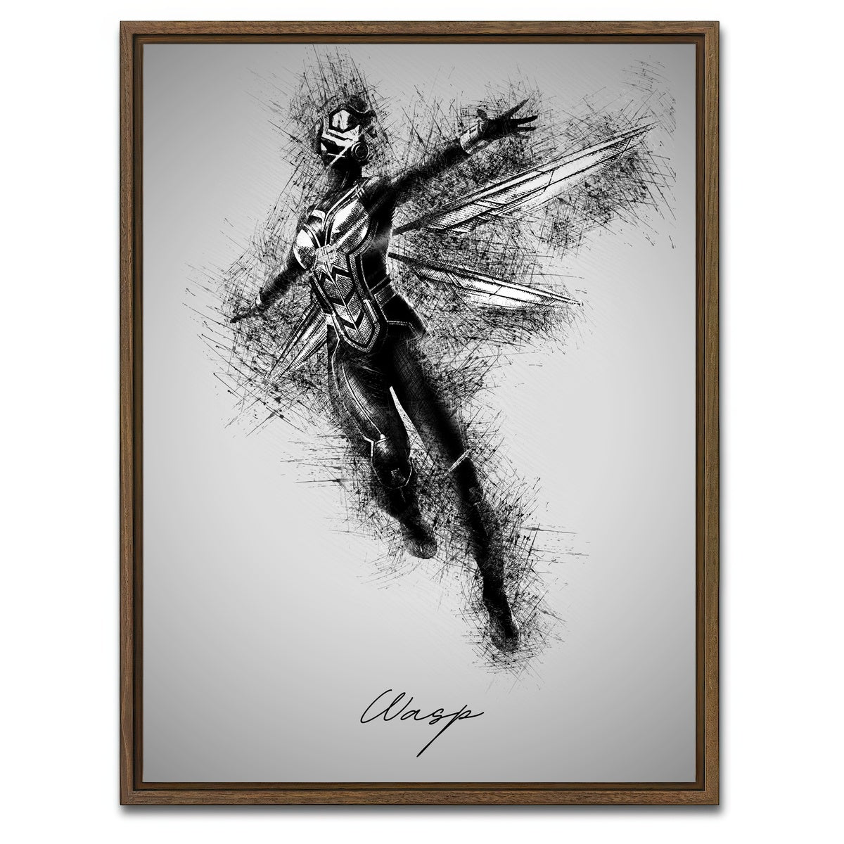 AUTO-MOCKUP WHITE | Wasp | 1 Piece | Walnut Framed Canvas | group=3x4