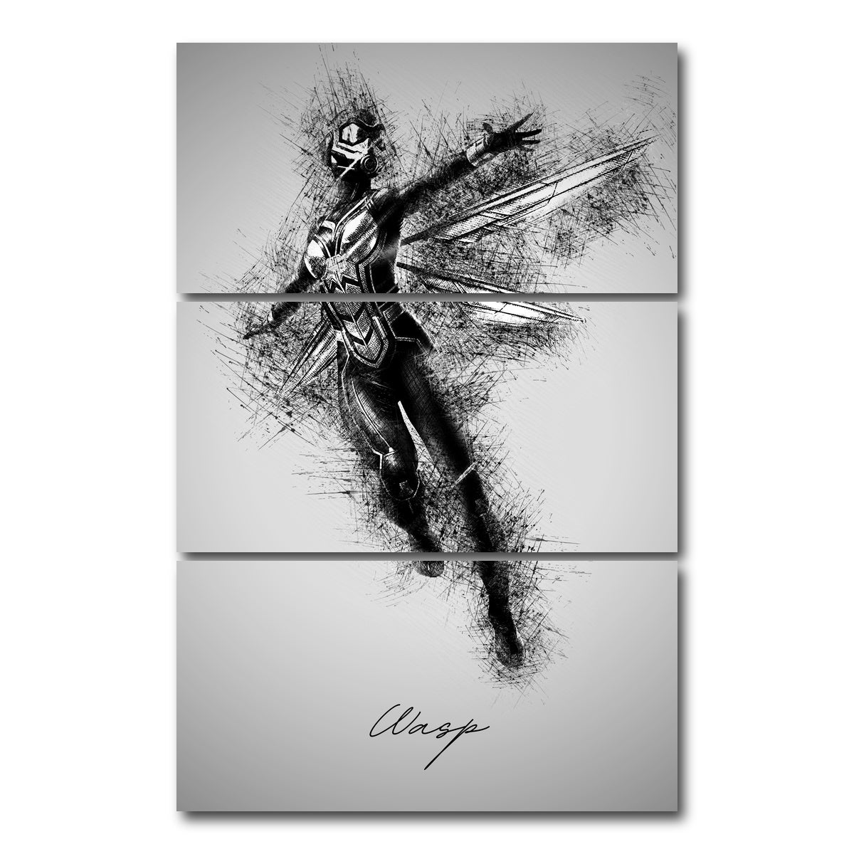 AUTO-MOCKUP WHITE | Wasp | 3 Piece | Gallery Wrap Canvas | group=12x24_stacked