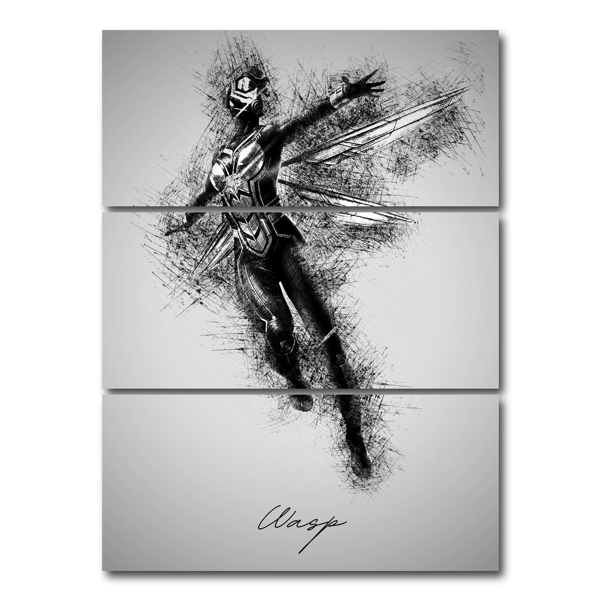 AUTO-MOCKUP WHITE | Wasp | 3 Piece | Gallery Wrap Canvas | group=8x18_stacked