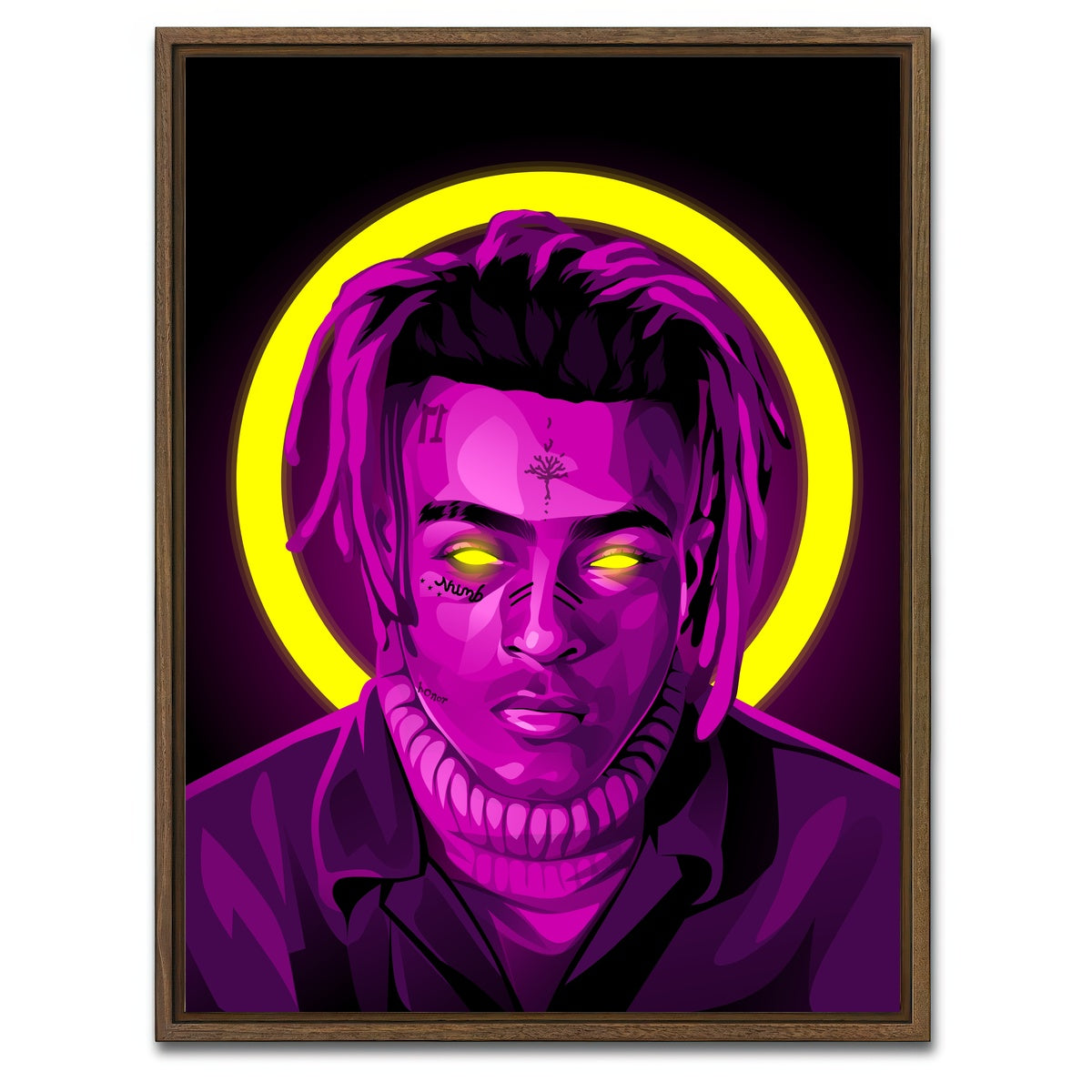 AUTO-MOCKUP WHITE | Xxxtentacion | 1 Piece | Walnut Framed Canvas | group=3x4