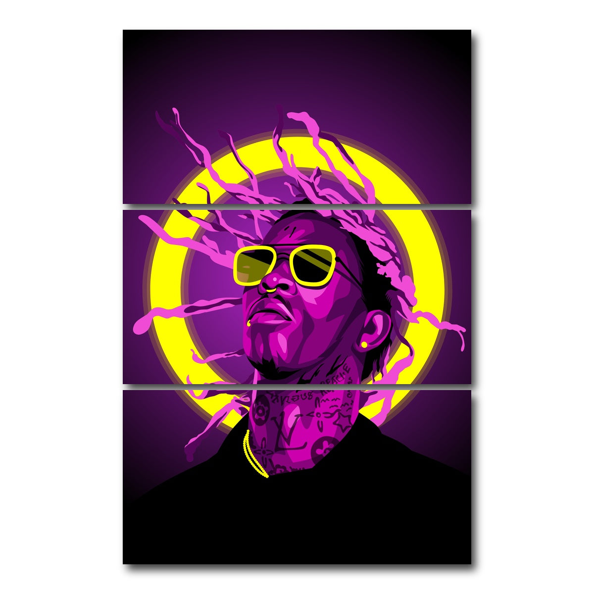 AUTO-MOCKUP WHITE | Young Thug | 3 Piece | Gallery Wrap Canvas | group=12x24_stacked