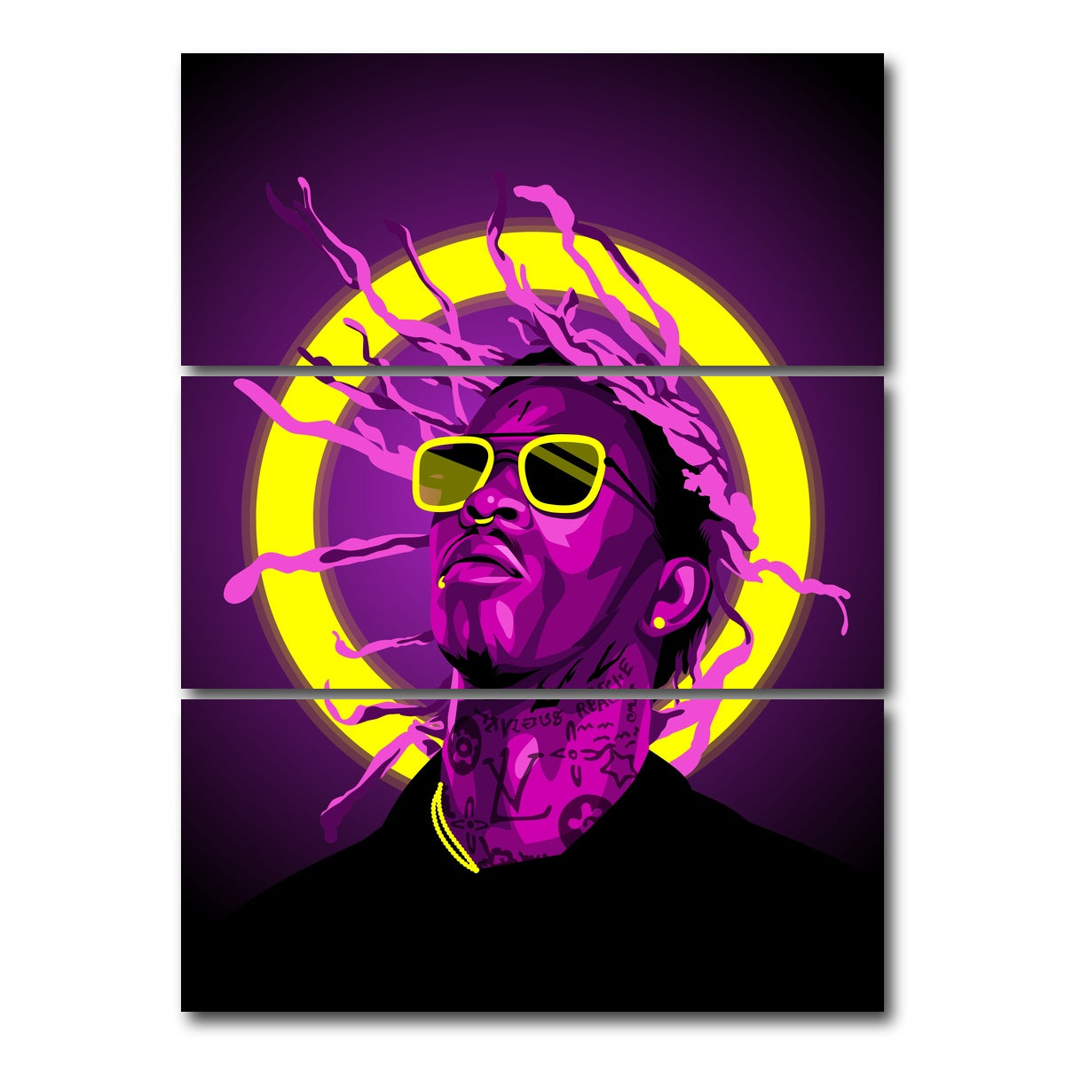 AUTO-MOCKUP WHITE | Young Thug | 3 Piece | Gallery Wrap Canvas | group=8x18_stacked