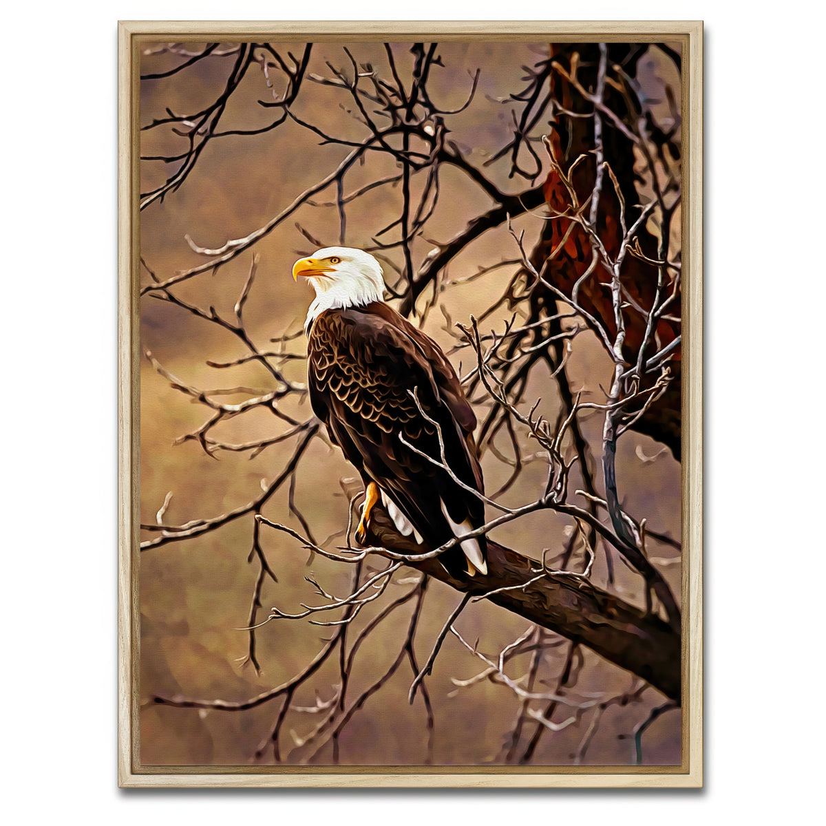 AUTO-MOCKUP WHITE | bald eagle | 1 Piece | Natural Framed Canvas | group=3x4