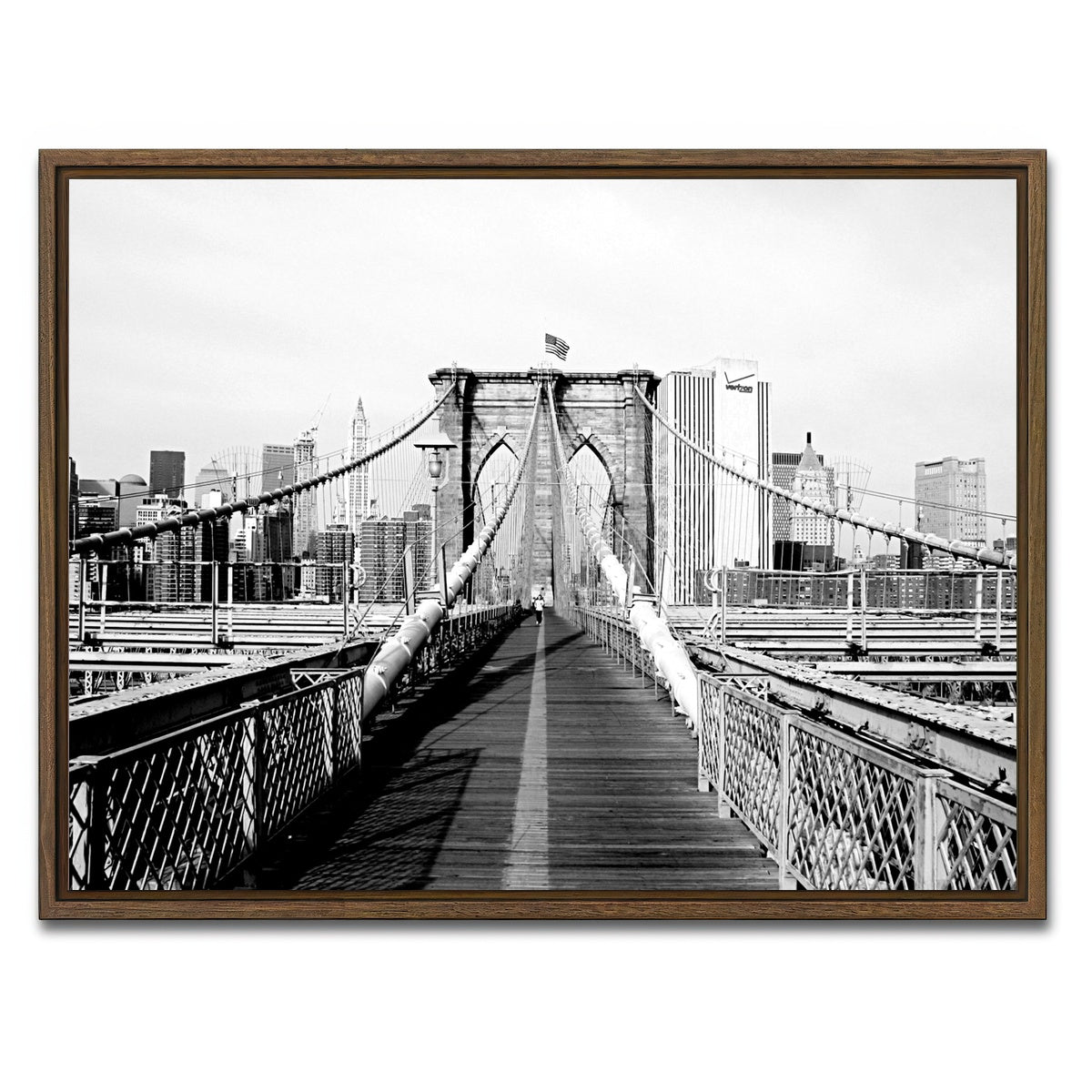 AUTO-MOCKUP WHITE | brooklyn bridge flag | 1 Piece | Walnut Framed Canvas | group=4x3