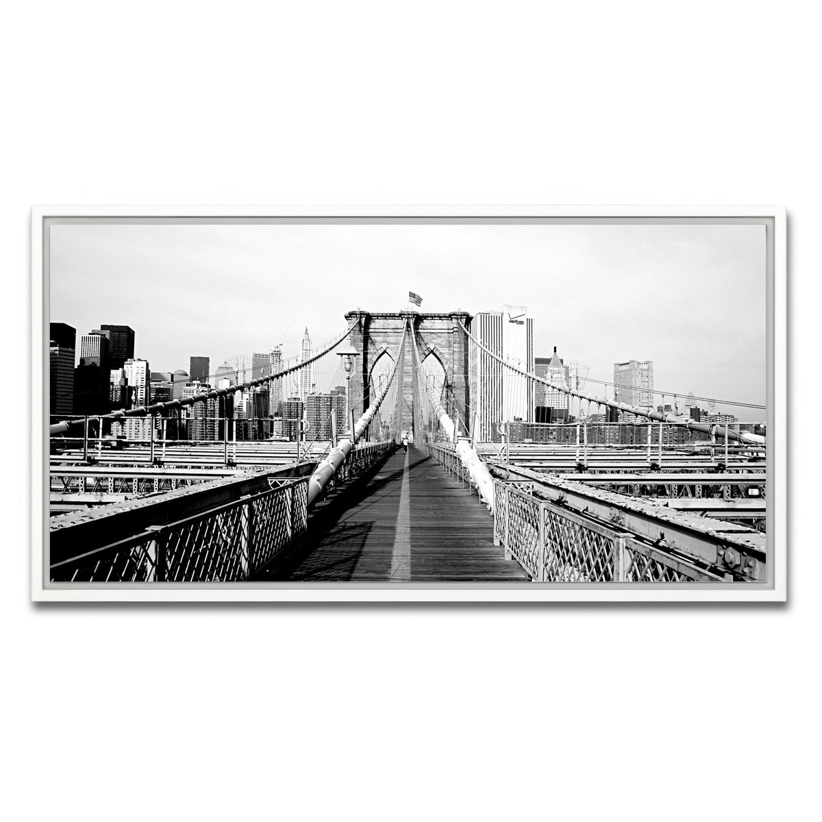 AUTO-MOCKUP WHITE | brooklyn bridge flag | 1 Piece | White Framed Canvas | group=2x1