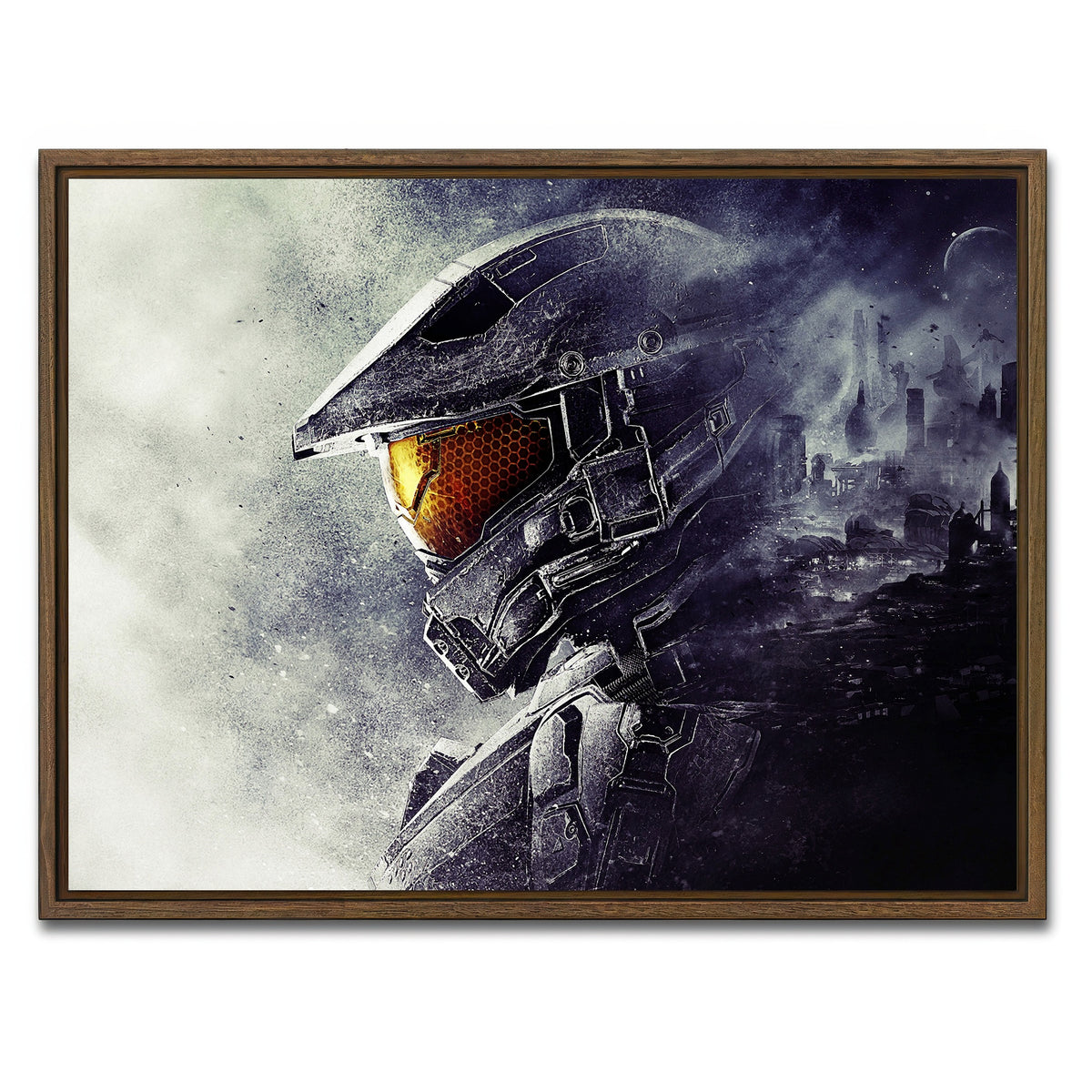 AUTO-MOCKUP WHITE | halo master chief | 1 Piece | Walnut Framed Canvas | group=4x3