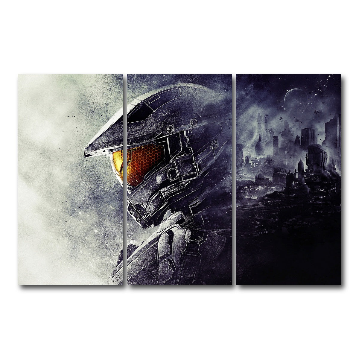 AUTO-MOCKUP WHITE | halo master chief | 3 Piece | Gallery Wrap Canvas | group=12x24