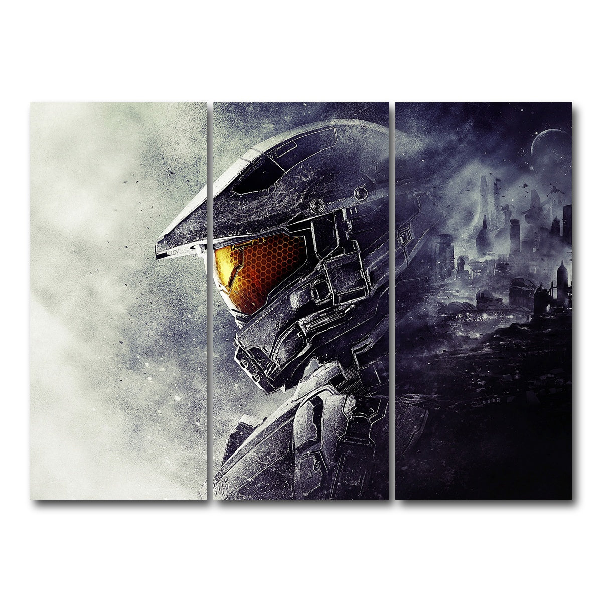 AUTO-MOCKUP WHITE | halo master chief | 3 Piece | Gallery Wrap Canvas | group=8x18