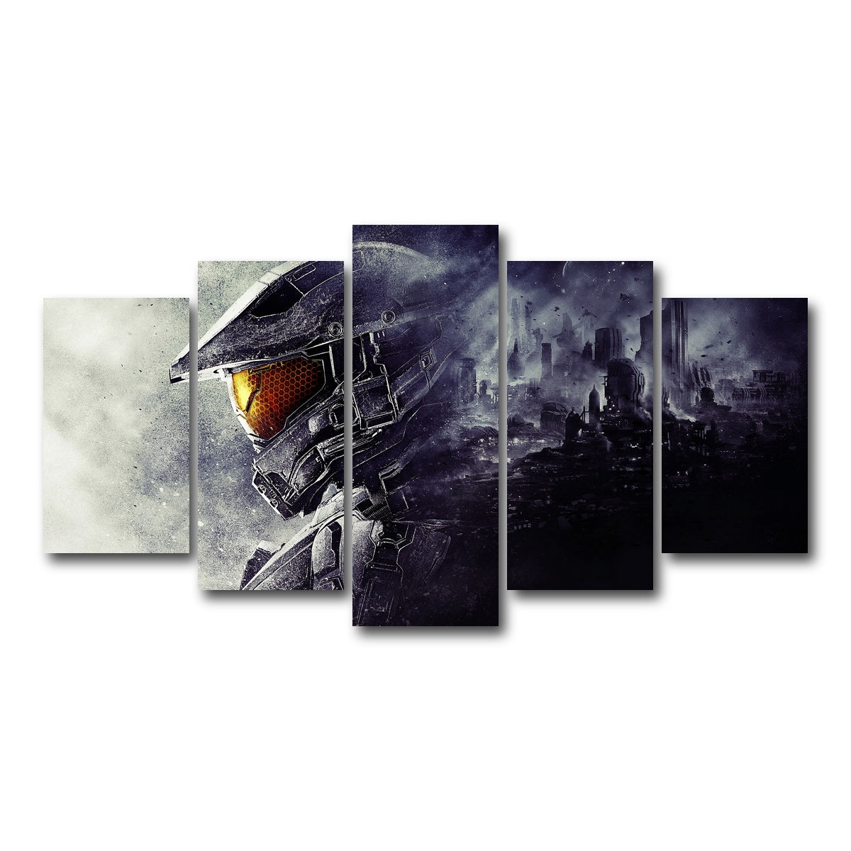 AUTO-MOCKUP WHITE | halo master chief | 5 Piece | Gallery Wrap Canvas | group=5_normal