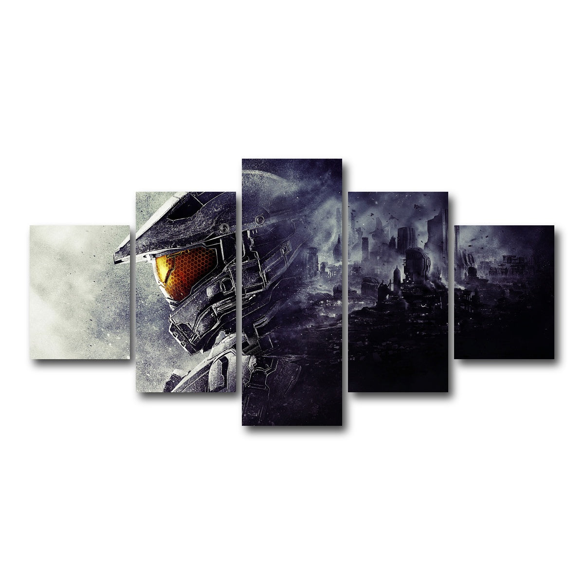 AUTO-MOCKUP WHITE | halo master chief | 5 Piece | Gallery Wrap Canvas | group=5_short