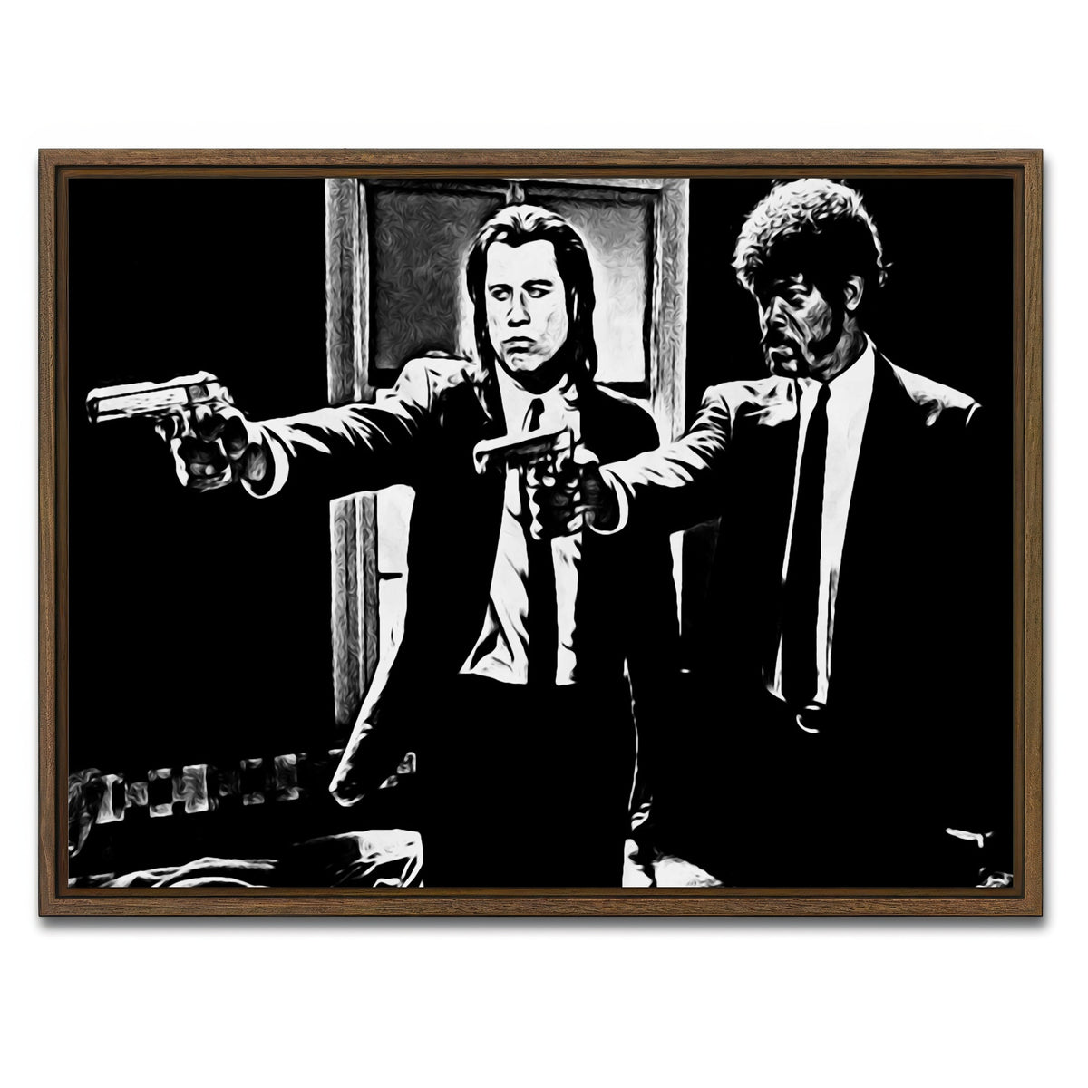 AUTO-MOCKUP WHITE | pulp fiction | 1 Piece | Walnut Framed Canvas | group=4x3