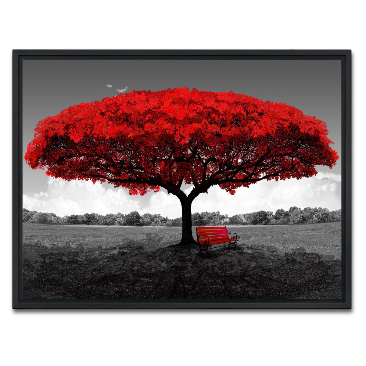 AUTO-MOCKUP WHITE | red tree | 1 Piece | Black Framed Canvas | group=4x3